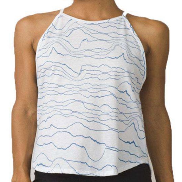 Prana Tops - PrAna Graphic You Tank - Blue Tidepool